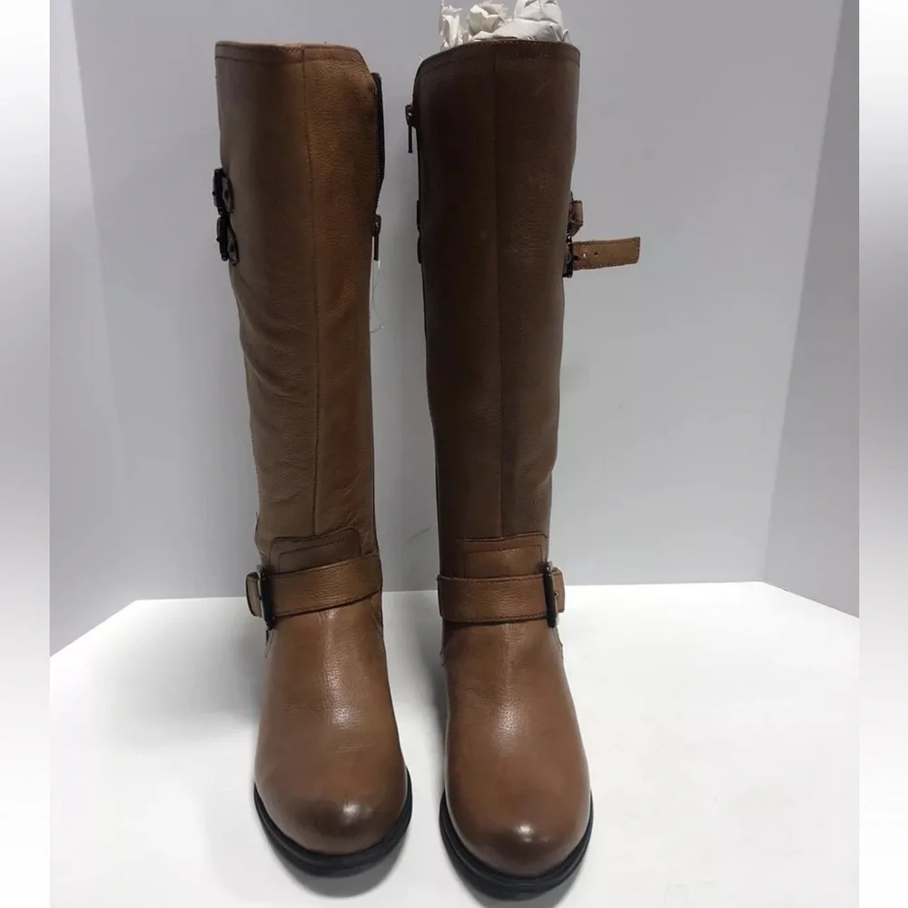 Naturalizer Women’s Jessie, Brown Leather Knee High Boots, Size 4.5, Wide Calf.